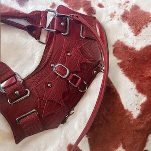 ‼️HOST PICK‼️ Steampunk Gothic Bat Wing Shoulder Bag - Rivet Buckle Satchel Croc